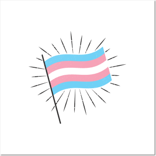 Retro Trans Pride Flag Posters and Art